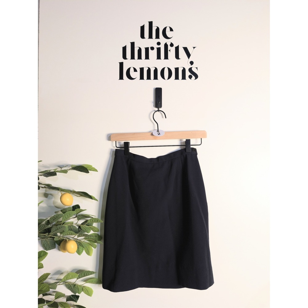 Vintage Giorgio Armani Skirt Sz38 Navy Blue